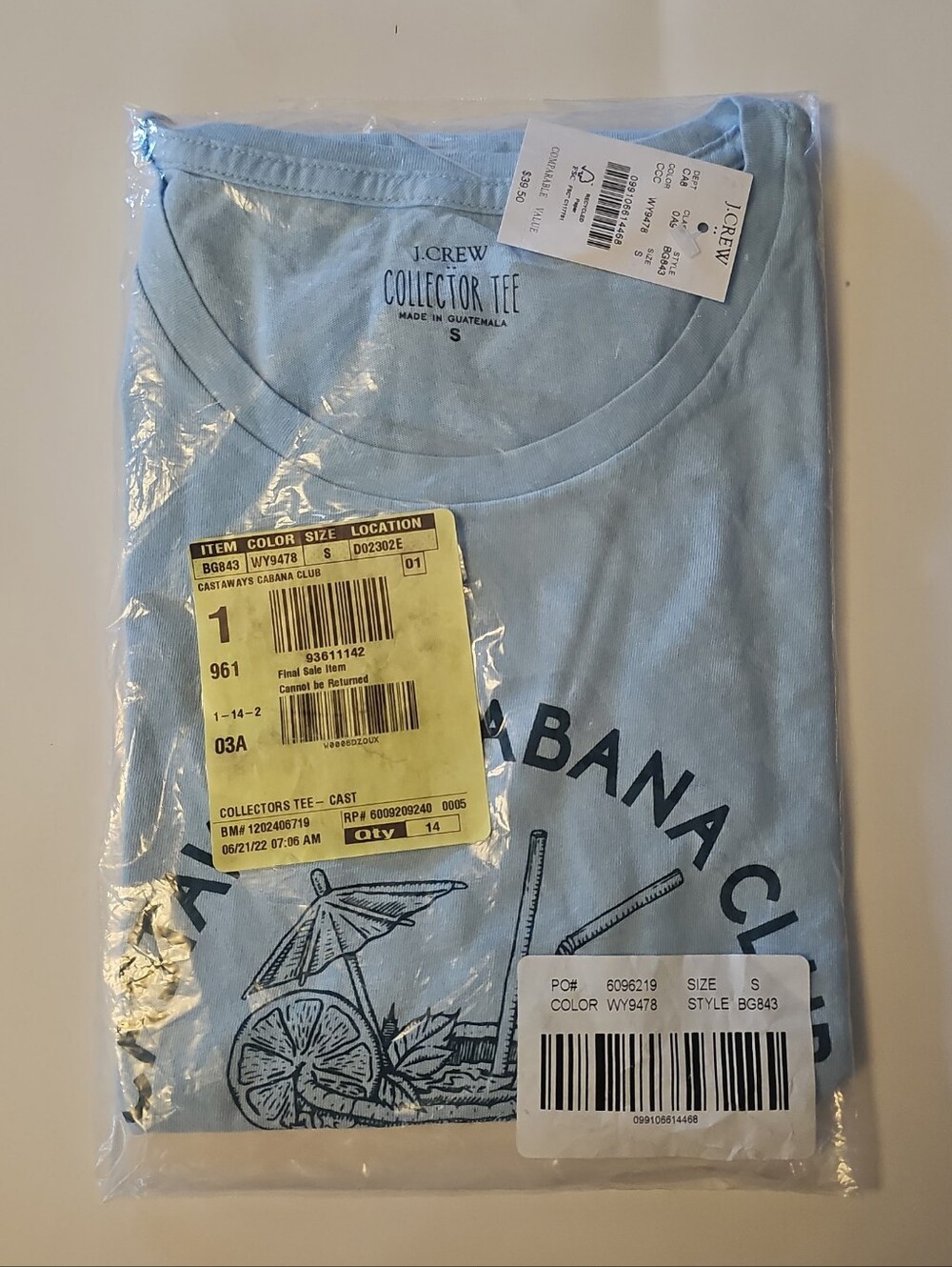 J. Crew Factory Women's "Castaways Cabana Club" Collector’s T Shirt Small